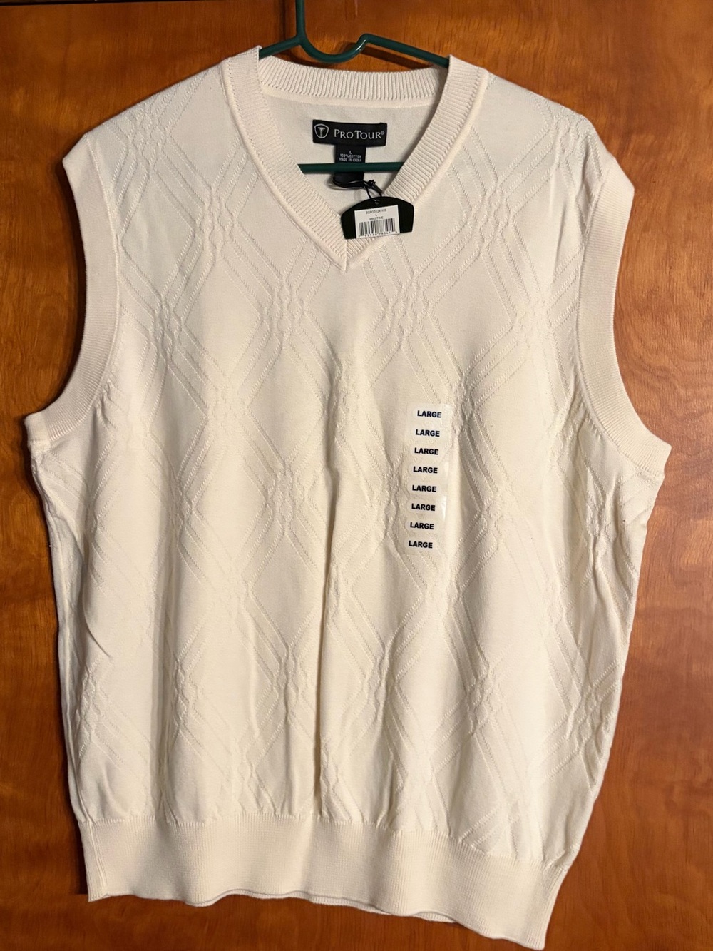 Pro Tour Vest Cream Large 100% Cotton NWT